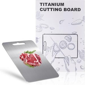 100% Titanium Cutting Board for Kitchen - Dishwasher Safe Chopping Boards with Handle, Reversible Charcuterie Board for Home Counter Outdoor Camping Housewarming Gifts for Women (13.3 x 9)
