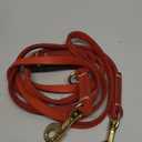 Guiding Star 8ft Leather Dog Leash - Soft Multi-Function 6 in 1 Training Walking Leash, Hands Free, Dual, Crossbody for Small, Medium and Large Dogs, Service Dogs - Red
