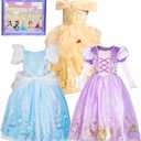 IKALI Princess Dress Up Trunk for Toddler Girls, Christmas Party Birthday Gift for Toddlers Kids 7-8Y 