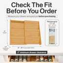 Bamboo Spice Drawer Organizer, Expandable 12 to 23 Inch Insert Holds 48 Jars, 4 Tier Seasoning Rack for Kitchen Drawer or Countertop, Adjustable Wood Spice Organizer