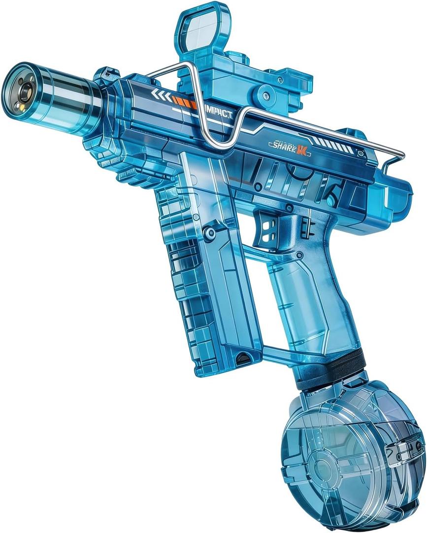 Electric Water Gun for Adults Kids Ages 4+,Rechargeable,Automatic Squirt Watergun,Ideal Gift Toys for Summer Game,Backyard,Beach,Long Range,2026 Splash Powerful LED Blaster Electric Water Guns(Blue)