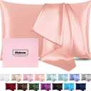 Silk Pillowcase for Hair and Skin Mulberry Silk Pillowcase Soft Breathable Smooth Both Sided Natural Silk Pillowcase with Zipper Beauty Sleep Silk Pillow Case 1 Pack for Gift(King,Baby Pink)
