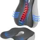 Seat Cushion & Lumbar Support Pillow Set for Office Chair, Back Pain, and Tailbone Discomfort with Lumbar Support Pillow and Seat Cushion - Perfect for Home, Office, and Gaming Chairs Chair Cushion (Light Gray)