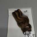 Rich Choices Short Halo Hair Extensions Real Human Hair Wave/Curled Remy Hairs Halo Extension for Women Invisible Wire Hairpiece for Short Hairs 12 Inch #4P27 Medium Brown Highlight Dark Blonde