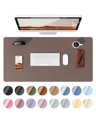 YSAGi Leather Desk Protector, Office Mat, Large Mouse Mat, Non-Slip PU Leather Blotter, Laptop Pad, Waterproof Writing Pad for Office and Home (Chocolate, 31.5" x 15.8")