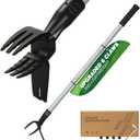MIAOKE 6-Claw & Light Weeding Tool, 44.5 Weed Puller Tool with Foot Platform Design, Manual Stand Up Weed Puller for Lawns, Patios, Gardens Crabgrass, Dandelion Picker Without Bending or Kneeling (dark grey)