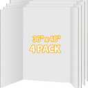 XyaMov 4 Pack Trifold Poster Board 36"x48" - White Foldable Corrugated Display Board, Tri fold Presentation Board, Extra Large Project Boards for School Projects, Science Fair, Graduation Exhibitions