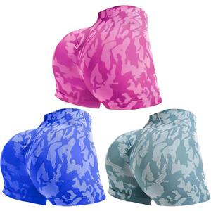 3 Packs Workout Gym Biker Shorts Women, High Waisted Tummy Control Yoga Shorts for Women Running Gym and Workout (L)