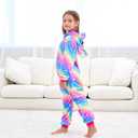 FZOSM Cute Girls Unicorn Halloween Costume Cosplay Onesie (7-8 Years, Blue/Pink)