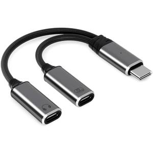 JBJBBG USB C Splitter，2 in 1 USB C Headphone and Charger Adapter Audio Dongle Cable with PD 100W for iPhone 16 15 Pro Max, Pixel 9 8 7, Galaxy S24 S23 S22, iPad Pro