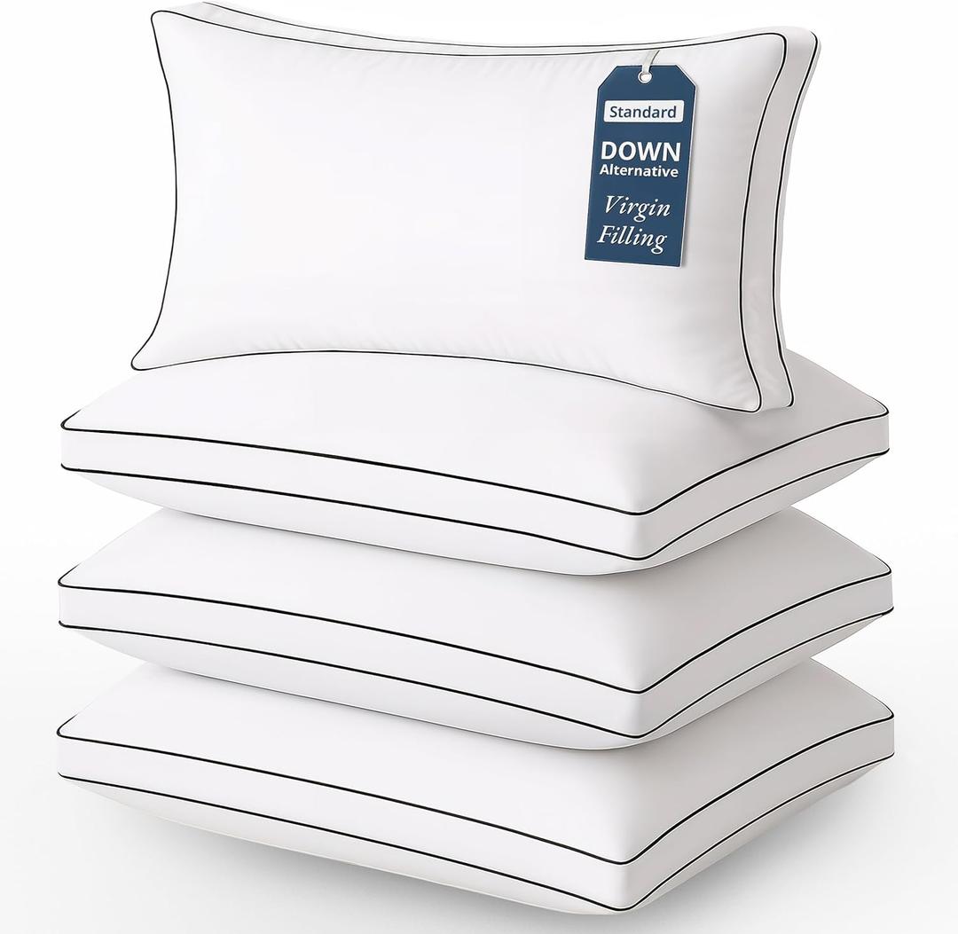 LANE LINEN Bed Pillows Standard Size Pack of 12-20"x26" Medium Firm Down Alternative Bulk Pillows for Sleeping, Hotel Quality Back Stomach or Side Sleeper Pillow, Cooling Soft Easy Care - White
