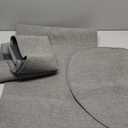 chakme Bathroom Rug Sets 5 Piece, Ultra Thin Bath Mat Quick Dry, Absorbent, Non Slip, Machine Washable, Dark Grey, 5 Piece