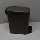 Cesun Small Bathroom Trash Can with Lid Soft Close, Step Pedal, 6 Liter / 1.6 Gallon Stainless Steel Garbage Can with Removable Inner Bucket, Anti-Fingerprint Finish (Brown)