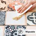 misaya Rectangle Vinyl Tablecloth, Fitted Table Cover, Waterproof, Elastic Edge, Flannel Backing, Plastic Tablecloth Fit 6 Foot Folding Tables for Camping, Picnic, Outdoor (Floor Tiles, 30x72 inch)