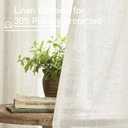 LAMIT Natural Ivory Semi Sheer Linen Curtains 84 inch Long, Cream White Light Filtering Living Room Panels Back Tab and Rod Pocket Neutral Drapes for Bedroom/Farmhouse, 2 Panels, 52 x 84 Inch
