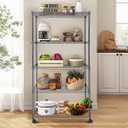 Whitmor 5-Tier Heavy Duty Shelving Unit, Metal Adjustable Storage Shelves, 1000 lbs Capacity for Pantry, Kitchen, Closet, Laundry, 29.6" L x 13.7" W x 59.4" H, Black, 5-TIER,30"L x 14"W x 59"H