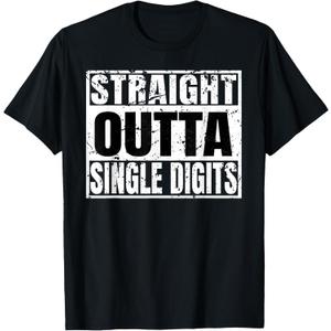 Straight Outta Single Digits - Great 10th Birthday! T-Shirt, Medium