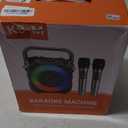 Karaoke Machine, Portable Bluetooth Speaker with 2 Wireless Microphones for Adults & Kids with Lights, Karaoke Microphone with PA System Supports USB/TF/FM/AUX for Home Party Home System Packages (Black)