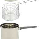 Oster Beauford 3.65-Quart Stainless Steel Deep Fryer Pot with Basket & Glass Lid Induction, Oven & Dishwasher Safe, 5-Ply Encapsulated Base, Soft-Touch Handle