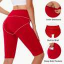 MIVEI Women's High Waisted Long Swim Shorts - 12" Tummy Control Swim Board Capris Bottoms Swimwear with Liner (Red, XXXL)