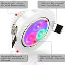 Esbaybulbs 4 Pack LED Color Changing Recessed Lighting 3W RGB Downlight Retrofit Fixture 3 inch Gimbal Recessed Lighting 16 Color Changing Ceiling Light