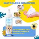 2 x Waterless Cat Shampoo, Cat Waterless Shampoo with Brush, Licking Safe Dry Shampoo for Quick Clean Between Baths