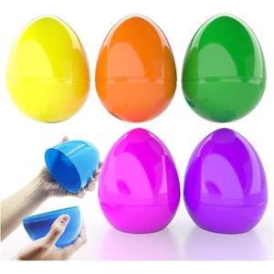 Jumbo Fillable Easter Eggs - Colorful Bright Plastic, Perfect for Easter Hunt, Birthday Party Surprise, Assorted Colors, 6" Giant Fillable (6 Pack)