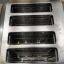 Cuisinart 4 Slice Toaster, Compact Stainless Steel Toaster with Extra-Wide Slots for Toasting Bread, French Toast, Bagels and Pastries, Defrost & Reheat Functions, CPT-180BKSP1, Black/Stainless Steel