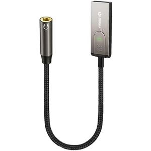 LOKUKA Bluetooth 5.3 to Aux Adapter for Car or Amp, USB to 3.5mm Female Bluetooth Receiver, Compatible with Wired Headphones, Car, Speaker, or Amplifier for Hands-Free Call, Voice Navigation, Music