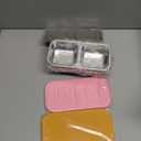 3 Pack Stainless Steel Snack Containers, 2 Compartment Snack Containers with Lids, Reusable Food Storage Containers with Lids for Travel, Outdoor, Camping