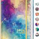 2026 Planner, Weekly and Monthly Calendar Planner Book, January 2026 - December 2026, Hardcover Spiral Planner with Monthly Tabs, Notes Pages, Perfect for Women & Men, A5 (6.4" x 8.5") - Gold