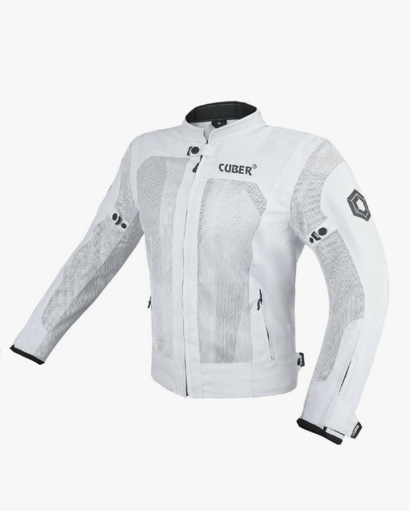 CUBER Motorcycle Breathable Mesh Jacket Mens With CE Armor Bikers Racing Gear, Summer Motorbike Protective Jacket, Small