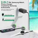 2 in1 for Samsung Watch Charge 6FT, 25W USB C Phone Charger Compatible with Galaxy Watch 8/7/6/6 Classic/5/5 Pro/Ultra/FE, 4/3/Active 2/Active/1 and GalaxyS25/24/S23 /S22/21 Note/Z Fold 7