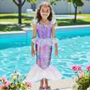 Meland Mermaid Dress - Little Mermaid Costume for Girls 3-10, Princess Dress Up for Birthday Gift, Halloween Costume