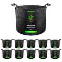 VIVOSUN 10-Pack 15 Gallon Grow Bags, Reinforced Planter Fabric Pots for Gardening Black