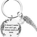 2 x Mother's Day Gifts for Mom - I Always Need You Personalized Keychain, Mother's Day Present from Daughter and Son, Engraved Keychain for Women, Grandma, Wife, Mother - Unique Gifts for Mothers Day