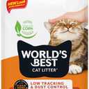 WORLD'S BEST CAT LITTER Low Tracking & Dust Control Multiple Cat Unscented 15-Pounds - Natural Ingredients, Quick Clumping, Flushable & Made in USA - Long-Lasting Odor Control & Easy Scooping