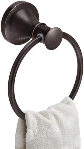 BESy Oil Rubbed Bronze Bathroom Hand Towel Ring Towel Holder, Rustproof Wall Mounted Bathroom Hardware Accessory SUS 304 Stainless Steel Towel Rack