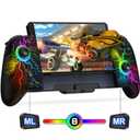 Gammeefy JC200 Switch Controller - Hall Effect One-Piece Wireless Switch Joypad (No Drift, No Deadzone) with 9 Color Lights for Nintendo Switch and Switch OLED (Lightning)