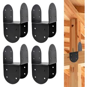 4Pack Post Cap Tie Brackets for 4x4 Wooden Posts, 14-Gauge Post Anchor Connector, Black Steel Installation Brackets, Internal Size 3-1/2" , Used to Connect Beams to The Top of Posts 4Pack Post Cap Tie Brackets for 4x4 Wooden Posts, 14-Gauge Post Anchor Connector, Black Steel Installation Brackets, Internal Size 3-1/2" , Used to Connect Beams to The Top of Posts