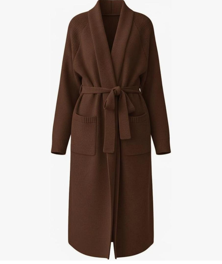 MASCOMODA Long Chunky Cardigan Sweaters for Women Open Front Oversized Casual Knit Spring Coatigan Jackets Winter Coats 2026. Large