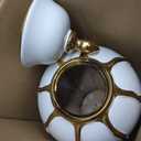 White and Gold Vases for Centerpieces,White Gold Ginger Jars for Home Decor,Large Gold Vases for Kitchen Counter,Vintage Vase with Lid,Birthday Anniversary (18 in)