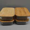 Glass Food Storage Containers with Bamboo Lids (4 Pack, 36 Ounce) Eco Friendly Meal Prep Containers Airtight Plastic Free, BPA Free