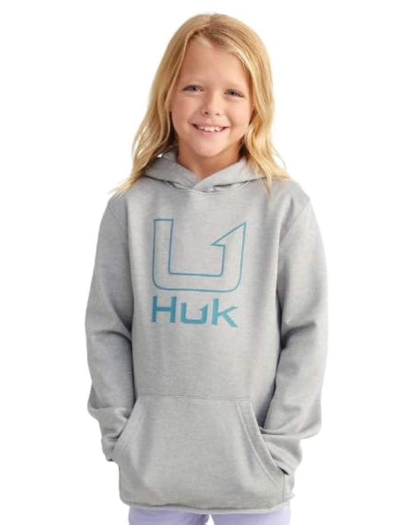 HUK Kids Coldfront+ Graphic Hoodie, Performance Fishing Hoodie for Kids, North Atlantic, X-Large