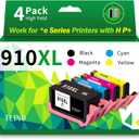 910XL Ink Cartridges Replacement for HP 910XL Ink Cartridges Combo Pack 910 Ink Work with OfficeJet Pro 8015e 8025e 8020 8028e 8010 8035e Printers (4-Pack 910XL Black and Color Combo Pack)