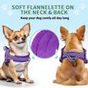 SlowTon No Pull Small Dog Harness and Leash Set, Puppy Soft Vest Harness Neck & Chest Adjustable, Reflective Lightweight & Anti-Twist Pet Lead Combo for Small Medium Dogs (PU-Front Clip, M)