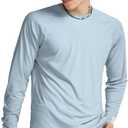 TSLA Men's Rashguard Swim Shirts, UPF 50+ Cool Running Workout Loose-Fit Long Sleeve (Large, Flow Aqua Mist)