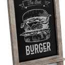 HBCY Creations Rustic Weathered Wooden Tabletop Chalkboard with Legs/Vintage Wedding Table Sign/Small Kitchen Countertop Memo Board/Antique Wooden Frame (12" x 17", 3- Weathered)