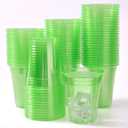 200 Pack Green Clear Plastic Cups 12 oz Disposable Drinking Cups for Wedding Green Birthday Party Supplies