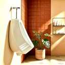Modern Wall Mounted Urinals for Men,Complete Ceramic Urinal Kit,0.132GPF